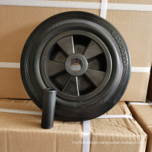 Hot sale 8 inch dustbin wheel 8 inch 200mm Black Rubber Gabage Can Trash Bin Wheel